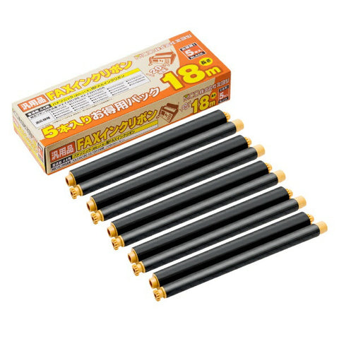 Nakabayashi Plain Paper Fax Ink Film FXS18PB-5 (18m x 5 Pieces) [Fax Ink Ribbon Panasonic kx-fan190]