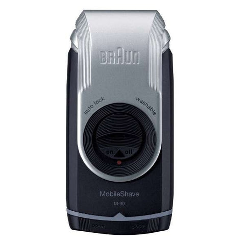 ブラウン メンズシェーバー モバイルシェーバー 本体:ダークブルー、ヘッド:シルバー M-90 [1枚刃][電気シェーバー M90]