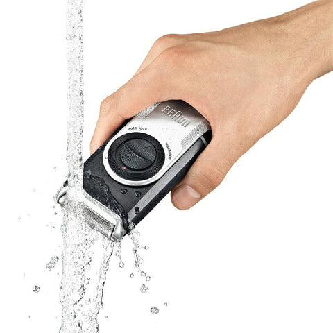 Brown Men's Shaver Mobile Shaver Body: Dark Blue, Head: Silver M-90 [1 Blade] [Electric Shaver M90]