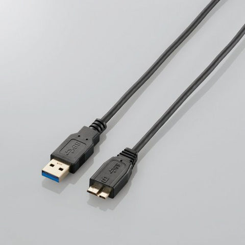 Elecom 20M USB3.0电缆[A]⇔[Microb] [Ultra-Thin Type]（黑色）USB3-BABBX20BK