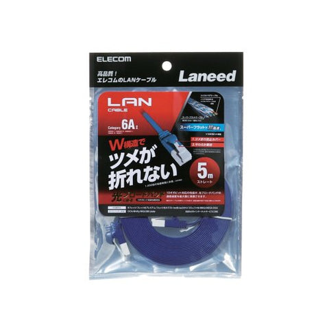 エレコム LANケーブル ブルーメタリック LD-GFAT/BM50 [5m /カテゴリー6A /フラット]