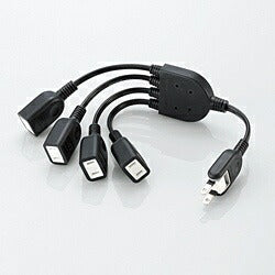 ELECOM AC适配器电源延长线黑色T-ADR4BK[0.2m/4端口/无开关][TADR4BK]