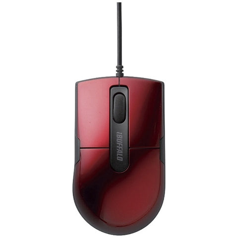 Buffalo Mouse Red BSMBU26SSRD [BlueLED/Wired/3 Buttons/USB]