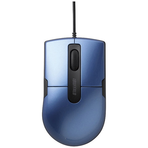 バッファロー マウス ブルー BSMBU26SMBL [BlueLED /有線 /3ボタン /USB ]