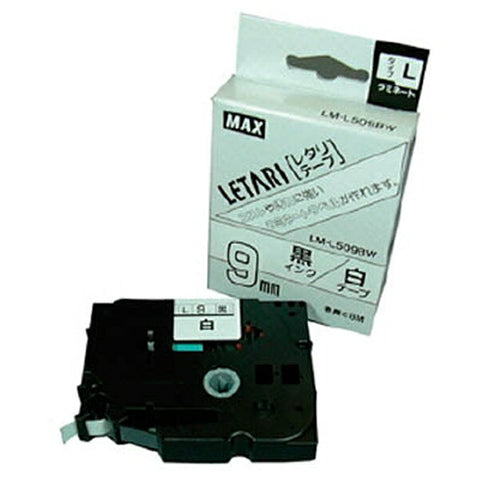 MAX ラベルプリンタ　ビーポップミニ ラミネートテープ LETARI(レタリテープ) 白 LM-L509BW [黒文字 /9mm幅]
