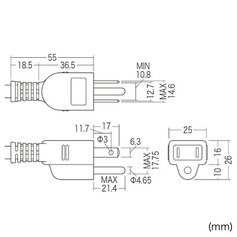 SANWA SUPPLY Power Tap (Preventive Type) TAP-MG341N2-1 [1.0m / 4 ports / No switch] [TAPMG341N21]