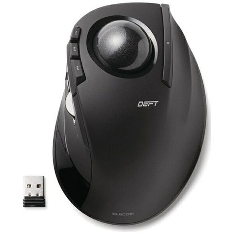 ELECOM Mouse Trackball DEFT (Windows 11 Compatible/Mac) Black M-DT1DRBK [Optical/Wireless/8 Buttons/USB]