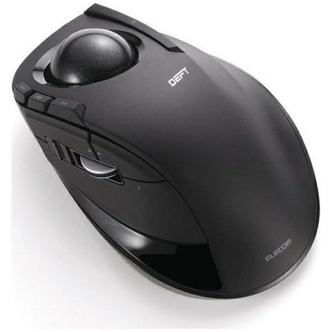 ELECOM 鼠标轨迹球 DEFT（Windows 11 兼容/Mac）黑色 M-DT1DRBK [光纤/无线/8 个按钮/USB]