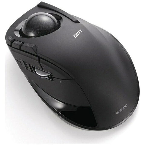 ELECOM 滑鼠軌跡球 DEFT（Windows 11 相容/Mac）黑色 M-DT1DRBK [光纖/無線/8 個按鈕/USB]