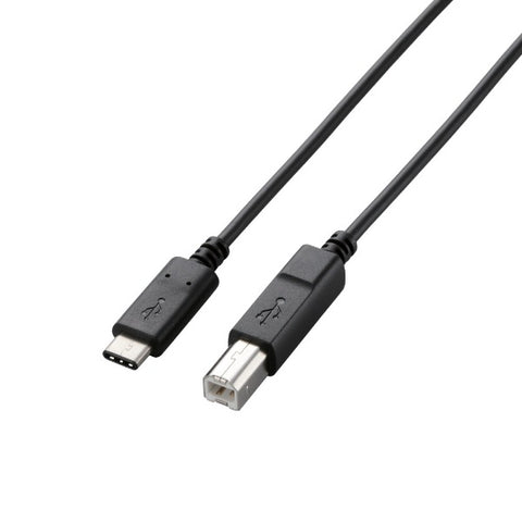 ELECOM USB-C ⇔ USB-B 数据线 [充电/传输/1m/USB2.0] 黑色 U2C-CB10NBK[U2CCB10NBK]