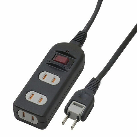 Yazawa Noise Filter Central SW Tap Black Y02BKNS312BK [2.0m / 3 outlets / with switch (bulk)] [Y02BKNS312BK]