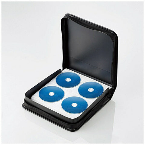 ELECOM Blu-ray/DVD/CD Compatible Zipper Case Holds 160 Pieces Black CCD-SSB160BK [CCDSSB160BK]