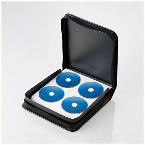 ELECOM Blu-ray/DVD/CD Compatible Zipper Case Holds 160 Pieces Black CCD-SSB160BK [CCDSSB160BK]