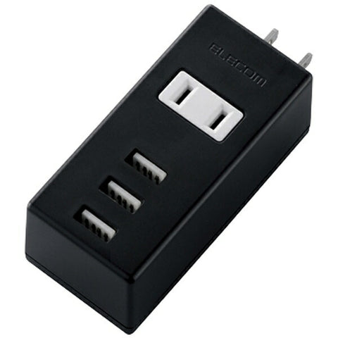 ELECOM Mobile USB Tap (Vertical) Black MOT-U05-2132BK [Direct Plug/1 Port/No Switch/3 Ports] [MOTU052132BK]