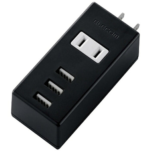 ELECOM Mobile USB Tap (Vertical) Black MOT-U05-2132BK [Direct Plug/1 Port/No Switch/3 Ports] [MOTU052132BK]
