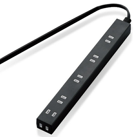 ELECOM Slim Tap 黑色 T-NSL-2620BK [2.0m/6 端口/无开关] [TNSL2620BK]