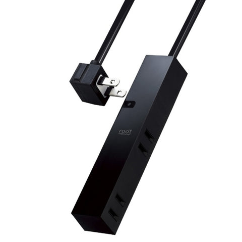 エレコム 電源タップ roo’t ブラック AVT-D3-2425BK [2.5m /4個口 /スイッチ無][AVTD32425BK]