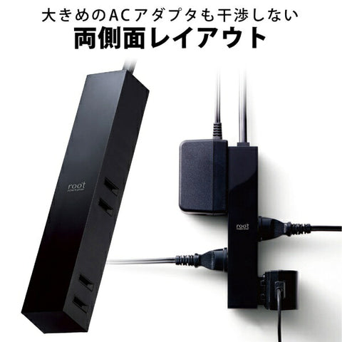 ELECOM power tap roo’t black AVT-D3-2425BK [2.5m/4 ports/no switch] [AVTD32425BK]