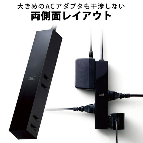 ELECOM 电源插座黑色 AVT-D3-2425BK [2.5m/4 端口/无开关] [AVTD32425BK]