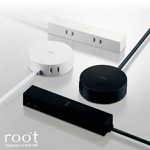 ELECOM Power Tap Roo't Round Black AVT-D4-2415BK [1.5m / 4 outlets / No switch] [AVTD42415BK]