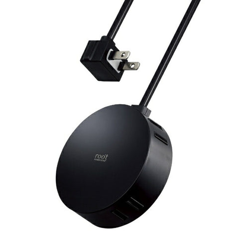 ELECOM Power Tap Roo't Round Black AVT-D4-2425BK [2.5m / 4 outlets / No switch] [AVTD42425BK]