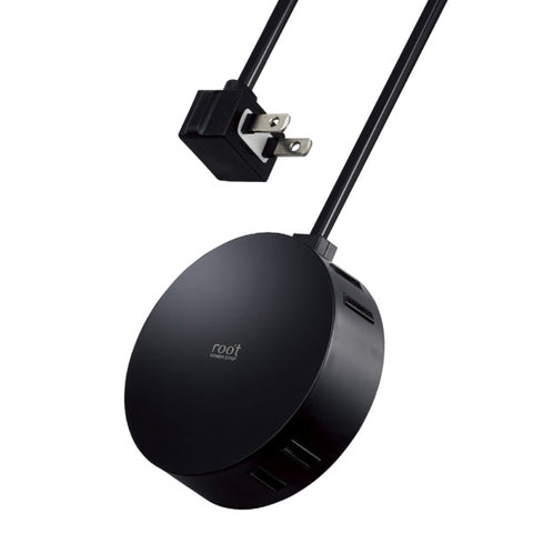 ELECOM Power Tap Roo't Round Black AVT-D4-2425BK [2.5m / 4 outlets / No switch] [AVTD42425BK]