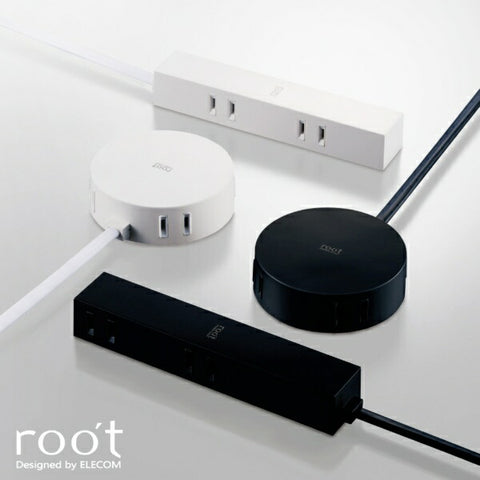 Elecom Power Tap Root roth round Black AVT-D4-2425BK [2.5m / 4個插座 /否開關] [AVTD42425BK]