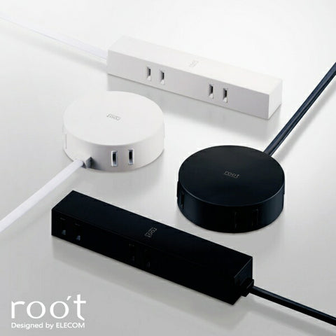 Elecom Power Tap Root roth round Black AVT-D4-2425BK [2.5m / 4个插座 /否开关] [AVTD42425BK]