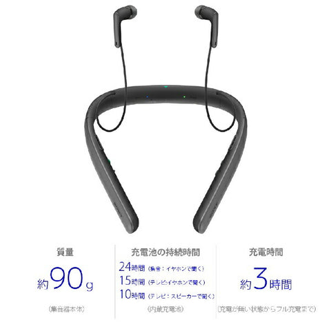 Sony Neck Sound Collector (with TV Speaker Function) Black SMR-10 [Neckband/φ3.5mm Mini Plug] [Wireless Earphones]