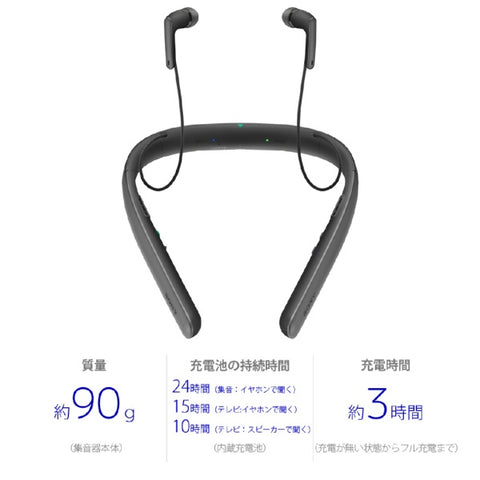 索尼頸式收音器（附電視音箱功能）黑色SMR-10【頸帶式/φ3.5mm迷你插頭】【無線耳機】