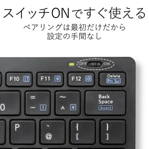 ELECOM Keyboard (Compatible with Android/iPadOS/iOS/Mac/Windows11) Black TK-FBP102XBK [Wireless/Bluetooth] [rb_ keyboard_cpn]