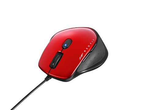 バッファロー マウス レッド BSMBU518SRD [BlueLED /有線 /5ボタン /USB]