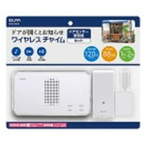 Elpa [Wireless Chime] Receiver + Door Opening/Closing Sensor Transmitter Set (White) EWS-S5034 EWS-S5034 White