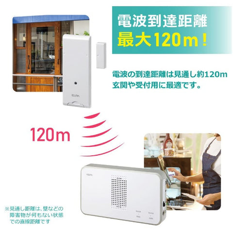 エルパ [ワイヤレスチャイム]受信器＋ドア開閉センサー送信器セット（ホワイト）　EWS-S5034 EWS-S5034 ホワイト