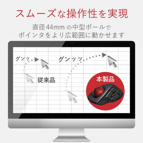 Elecom鼠标轨迹球（Windows11兼容 /Mac）黑色M-DPT1MRXBK [光学类型 /有线 /无线（无线） /8按钮 /USB]