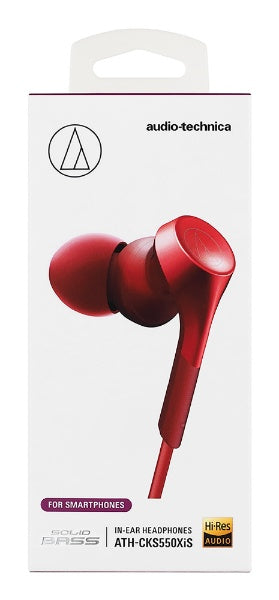 audio-technica イヤホン カナル型 ATH-CKS550XiS RD レッド [φ3.5mm ミニプラグ][ATHCKS550XiSRD]