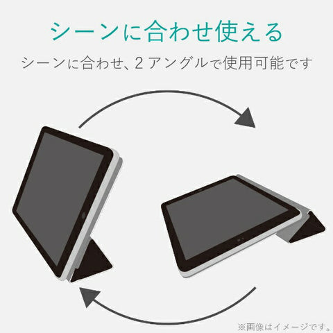 ELECOM iPad 9.7 인치(6/5세대)용 플랩 커버 후면 클리어 소프트 레더 플랩 2 앵글 슬립 대응 블랙 TB-A18RWVBK