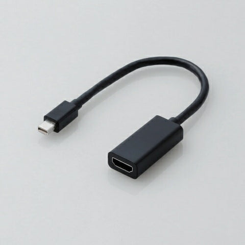 ELECOM 영상 변환 어댑터 [miniDisplayPort 남성 → 여성 HDMI] 블랙 AD-MDPHD015XBK [HDMI⇔miniDisplayPort]