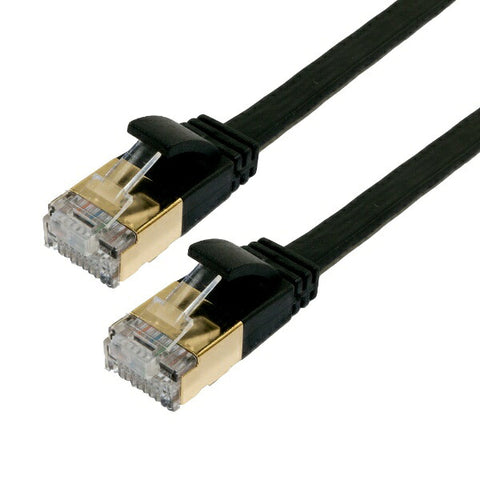 Nakabayashi LAN Cable Black LB-F701BK [1m/Category 7/Flat]