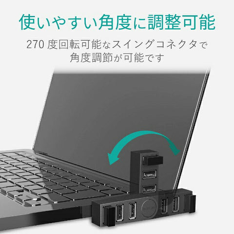 ELECOM U2H-TZ325BX USB Hub Black [Bus Powered / 3 Ports / USB2.0 Compatible] [U2HTZ325BXBK]