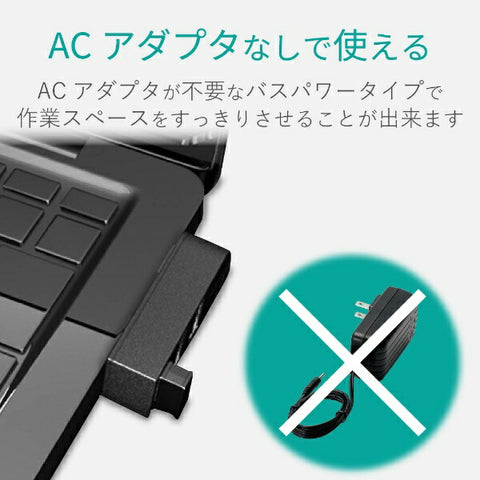 ELECOM U2H-TZ325BX USB Hub Black [Bus Powered / 3 Ports / USB2.0 Compatible] [U2HTZ325BXBK]