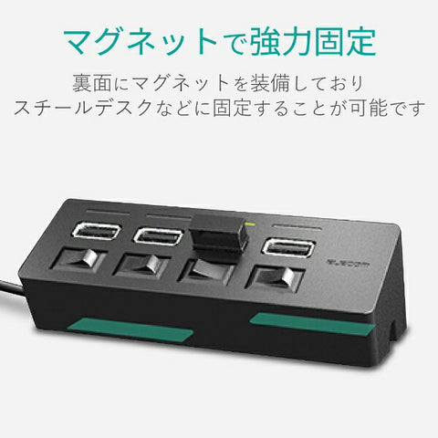 ELECOM U2H-TZS428BX USB hub black [Bus power/4 ports/USB2.0 compatible] [U2HTZS428BXBK]
