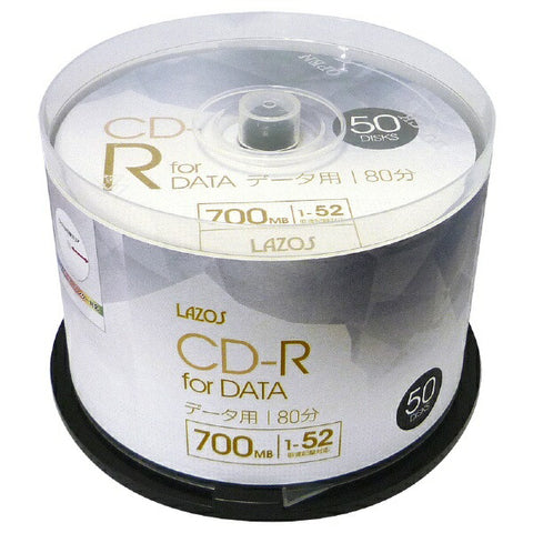 ラソス データ用CD-R 1-52倍速 L-CD50P [50枚 /700MB /インクジェットプリンター対応]