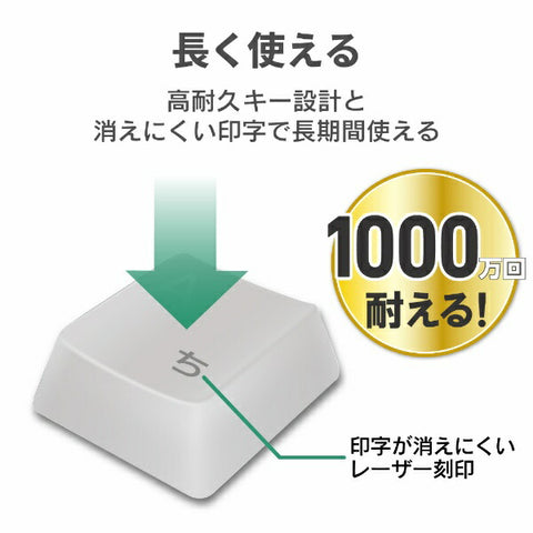 ELECOM 키보드 (Android/Windows11과 호환) White TK-FDM106TXWH [무선/USB] [RB_ Keyboard_CPN]