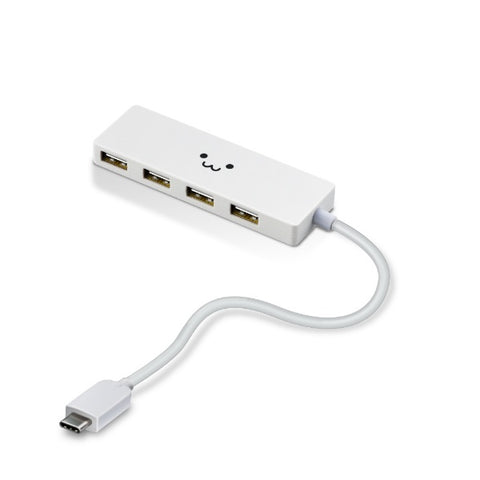 ELECOM U2HC-A429BXWF USB 集線器 15cm 電纜 白面 [匯流排電源/4 個連接埠/USB2.0 相容] [U2HCA429BXWF]