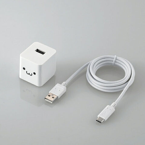 エレコム AC充電器 2.4A出力 USB-Aメス1ポート Type-Cケーブル同梱 ホワイトフェイス MPA-ACC12WF [1ポート]