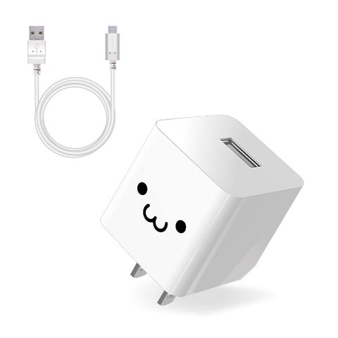 ELECOM AC Charger 2.4A Output USB-A Female 1 Port Type-C Cable Included White Face MPA-ACC12WF [1 Port]
