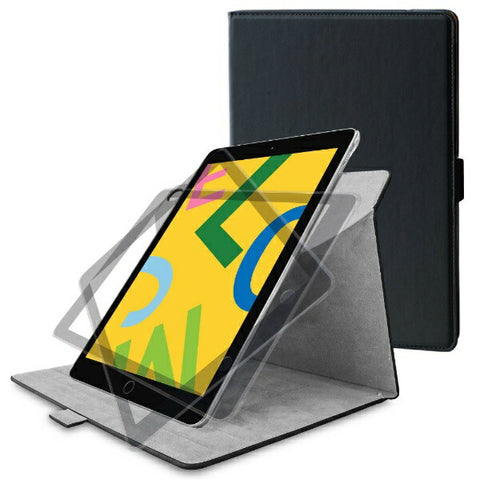 ELECOM 10.2 inch iPad (9th/8th/7th generation) Soft Leather Case 360 Degree Rotation Black TB-A19R360BK