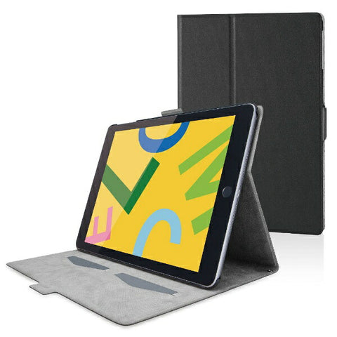 ELECOM 10.2-inch iPad (9th/8th/7th generation) Flap case, Free angle stand, sleep compatible, black TB-A19RWVFUBK