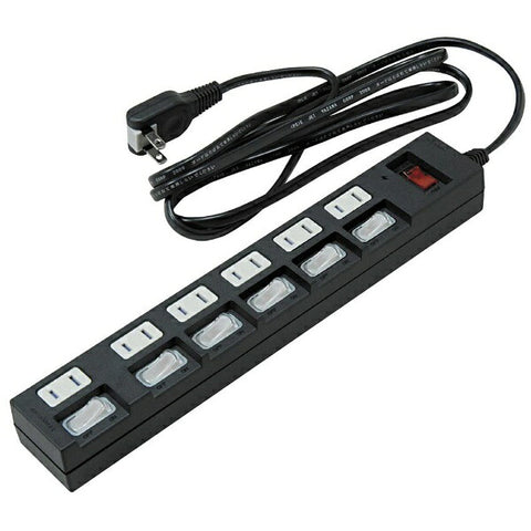 Yazawa Energy Saving Tap Black YZBKS672B [2.0m/6 ports/with switch (batch/individual mixture)] [YZBKS672B]